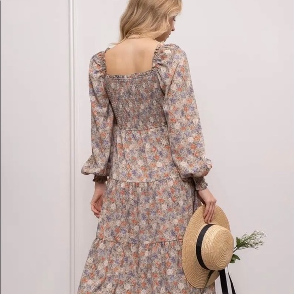 By the river floral multi coloured midi dress - Picture 2 of 6